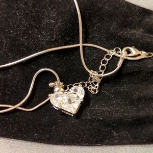 Silver Heart with Silver Chain.  NEW SALE